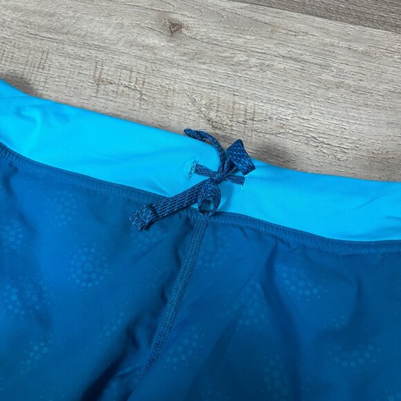 Patagonia Athletic Mid Rise Runnings Shorts Blue Pattern Women’s Size L - Picture 3 of 8